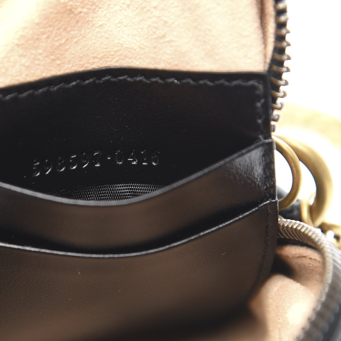 Calfskin Matelasse Mini GG Marmont Crossbody Bag Black