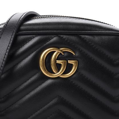 Gucci Calfskin Matelasse Mini GG Marmont Chain Shoulder Bag Black 10 of 10
