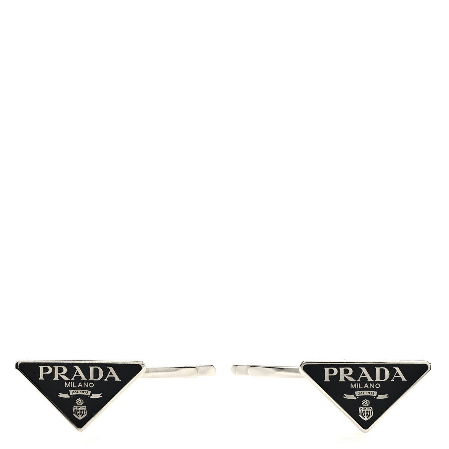 Prada Metal Triangle Hair Clip Set Black 1 of 3