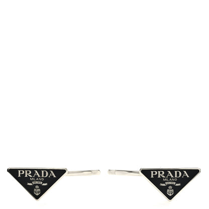 Prada Metal Triangle Hair Clip Set Black 1 of 3