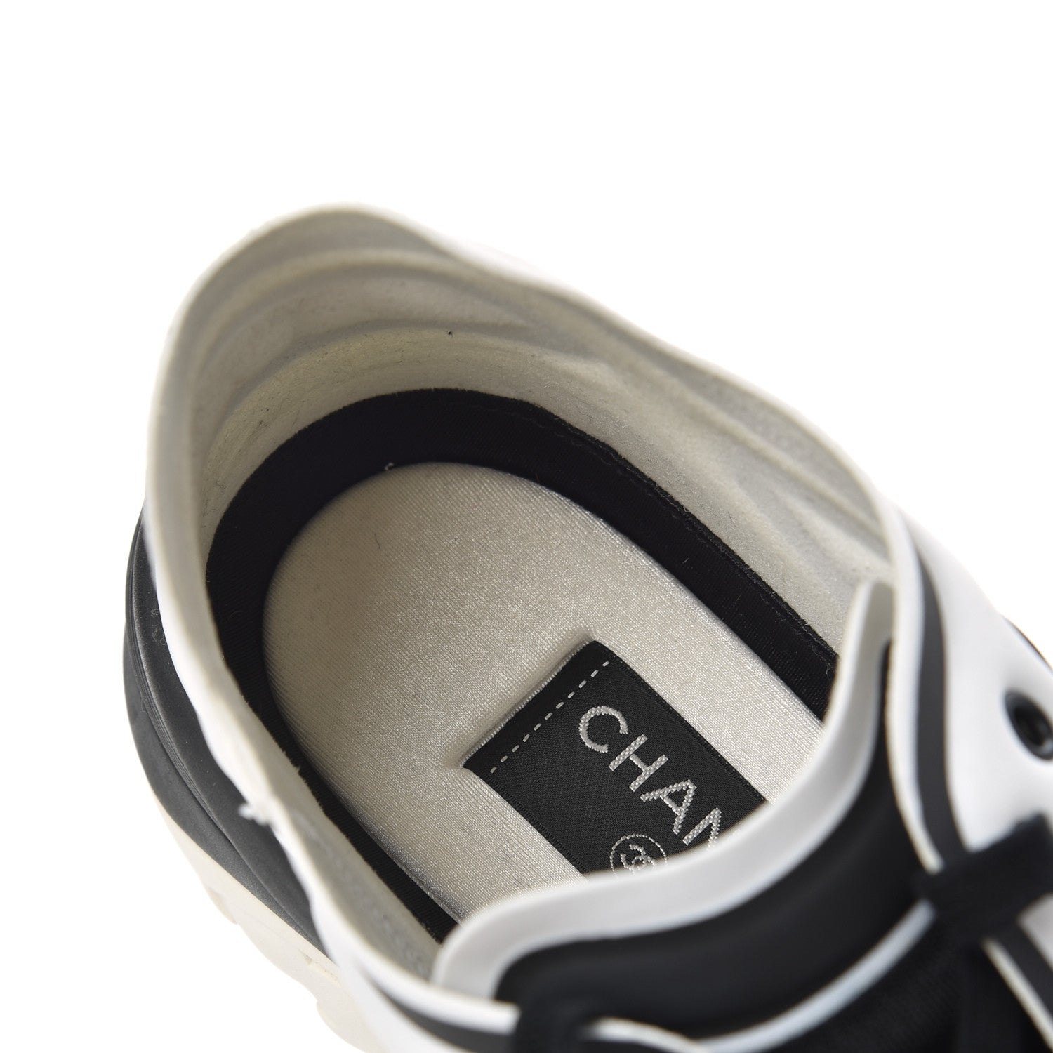 Chanel Mesh Lycra Thermoplastic Mens Sneakers 46 Black White 12 of 16