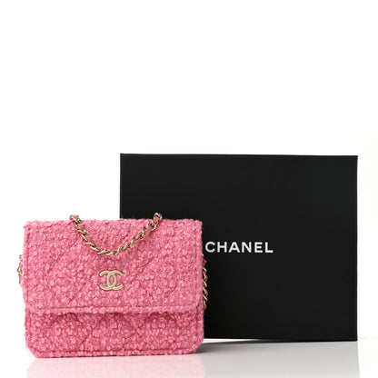 Chanel Tweed Quilted Flap Chain Waist Bag Pink 8 of 8