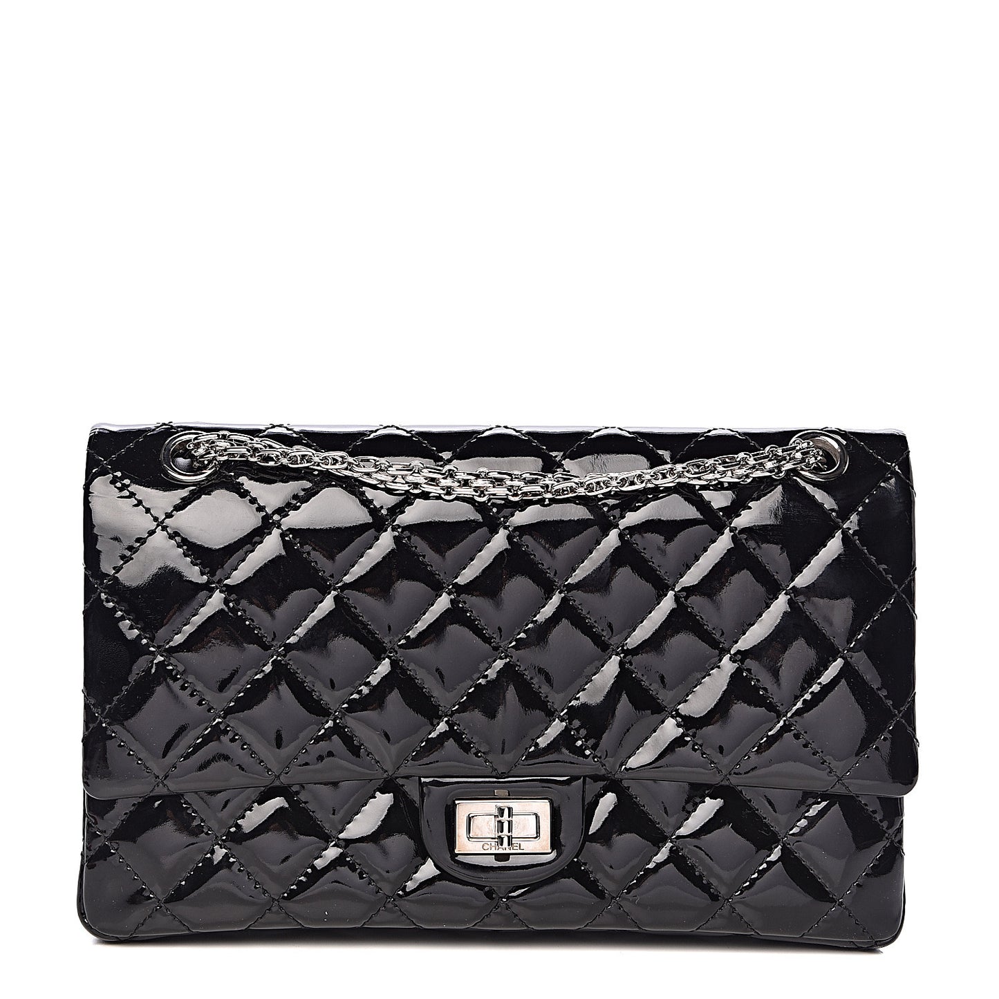 Patent Quilted 2.55 Reissue 227 Flap Black