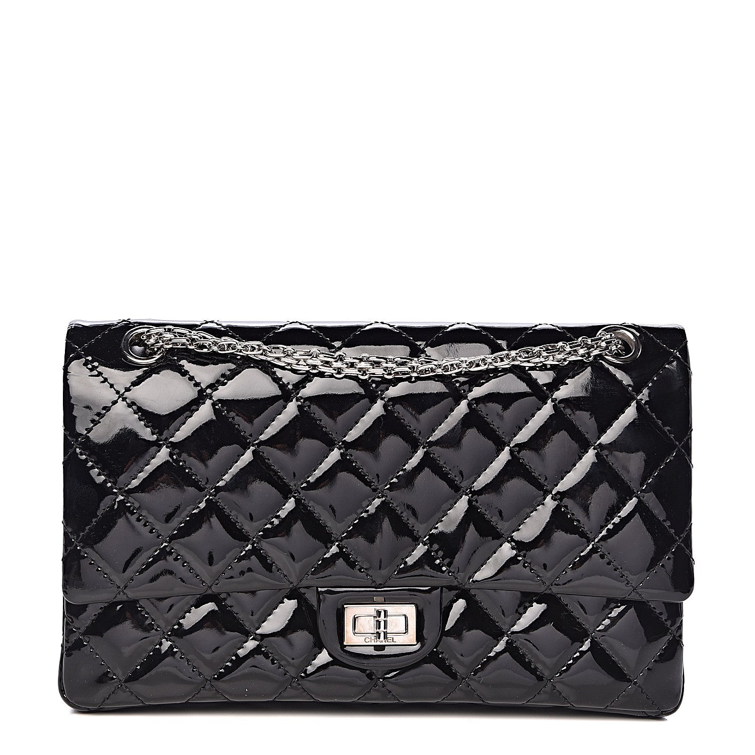 Chanel Patent Quilted 2.55 Reissue 227 Flap Black 1 of 12