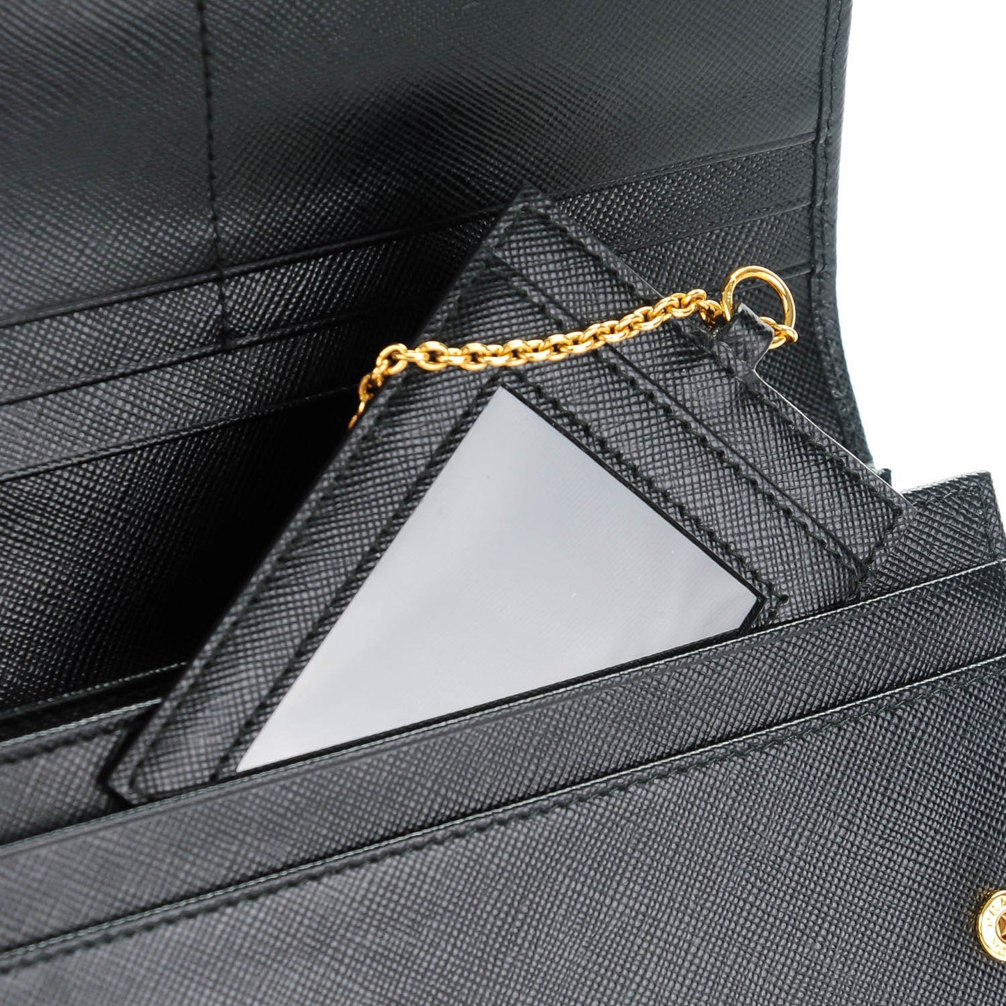 Saffiano Metal Continental Flap Wallet Nero Black