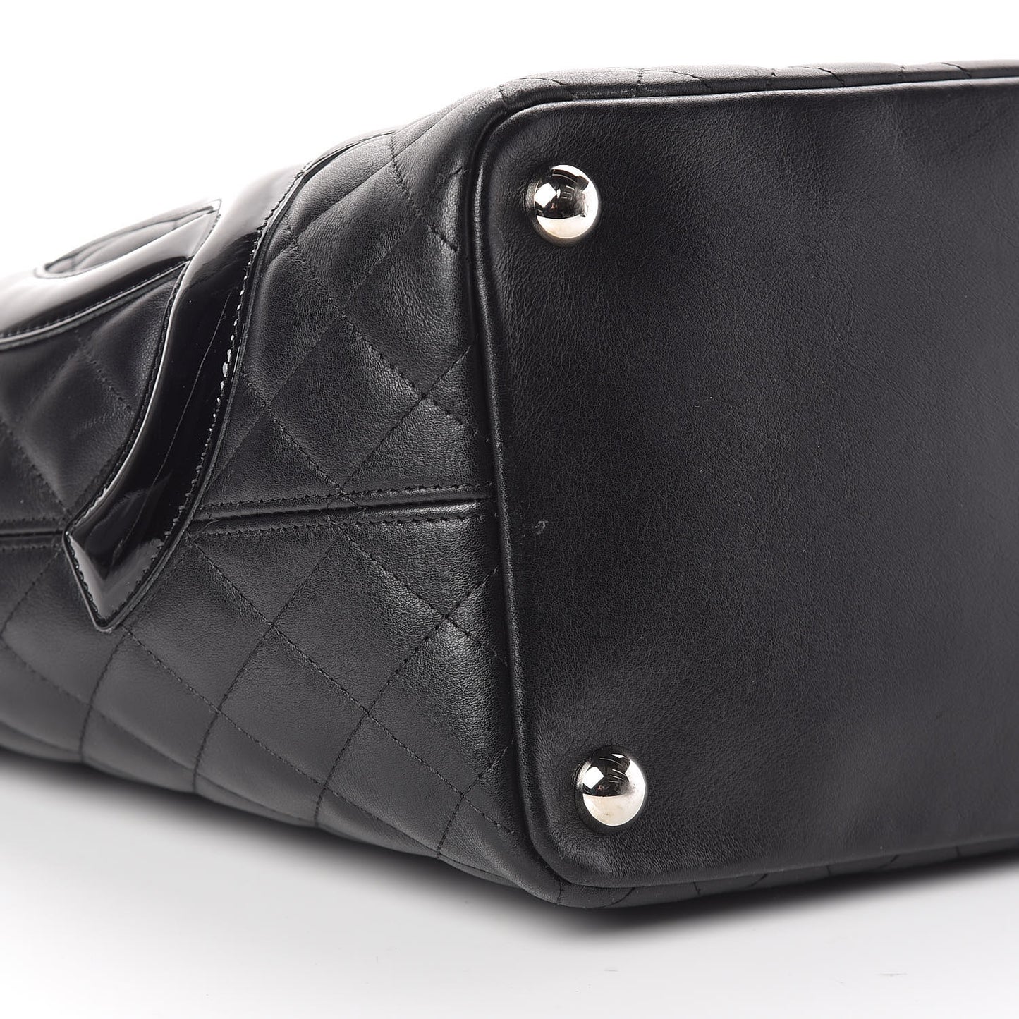 Calfskin Quilted Large Cambon Tote Black
