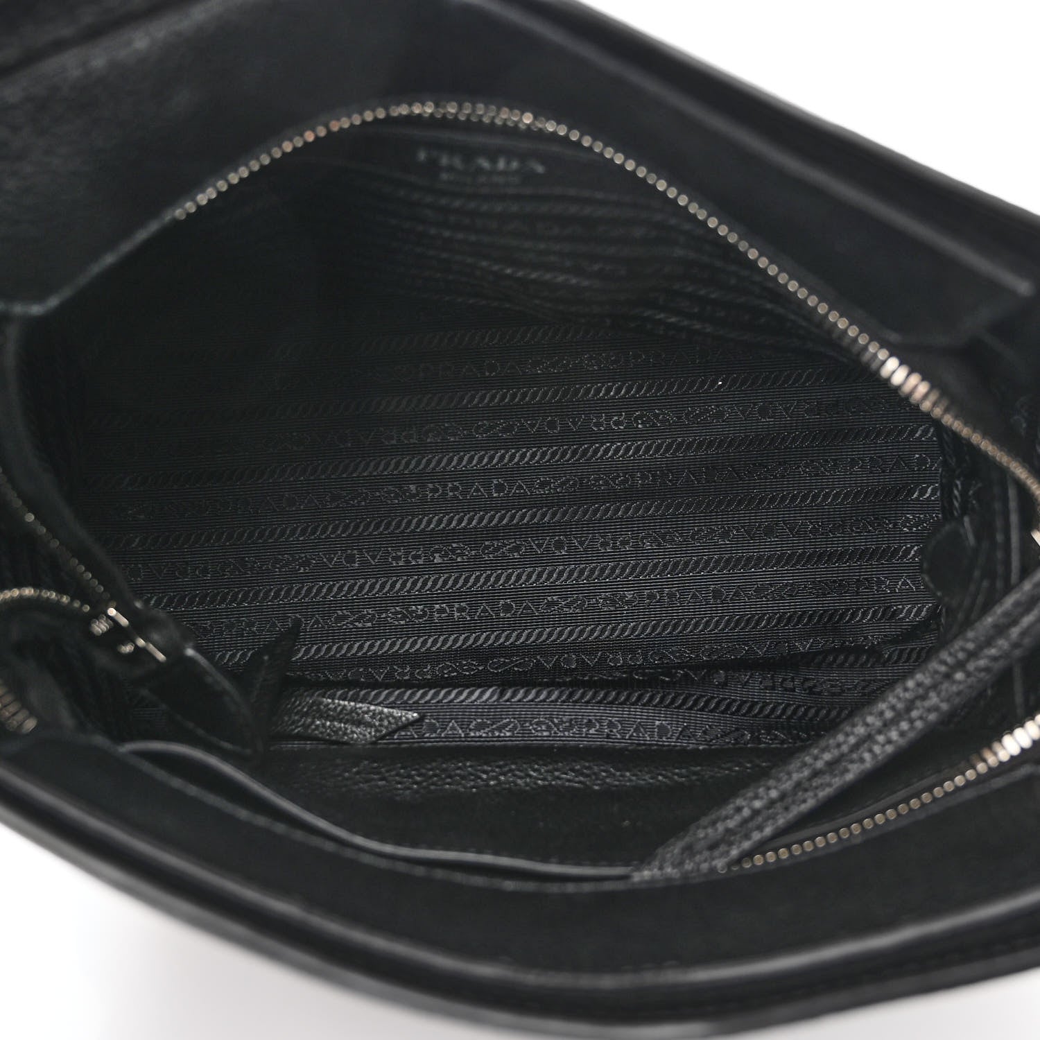 Prada Vitello Phenix Logo Hobo Black 5 of 9