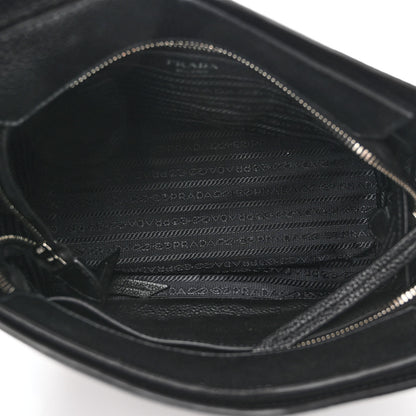 Prada Vitello Phenix Logo Hobo Black 5 of 9
