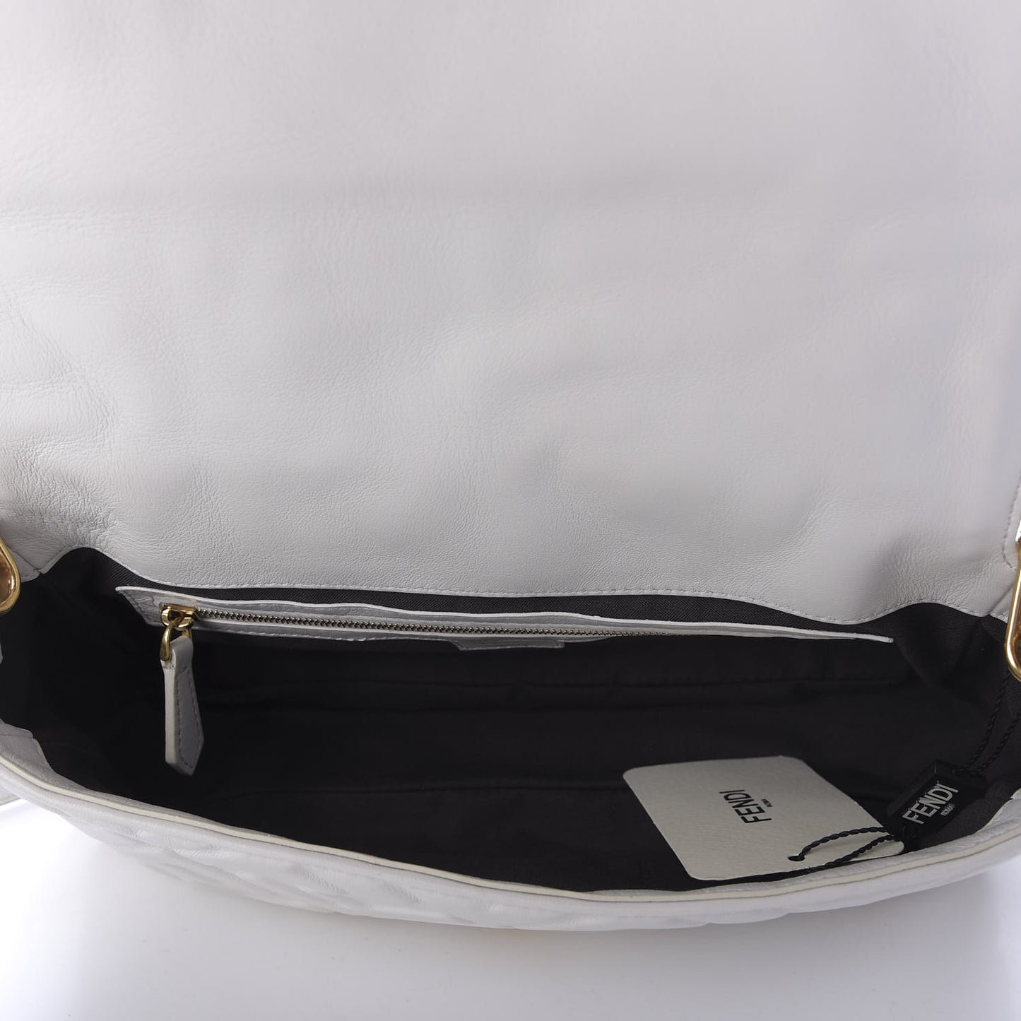 Nappa FF 1974 Embossed Baguette White
