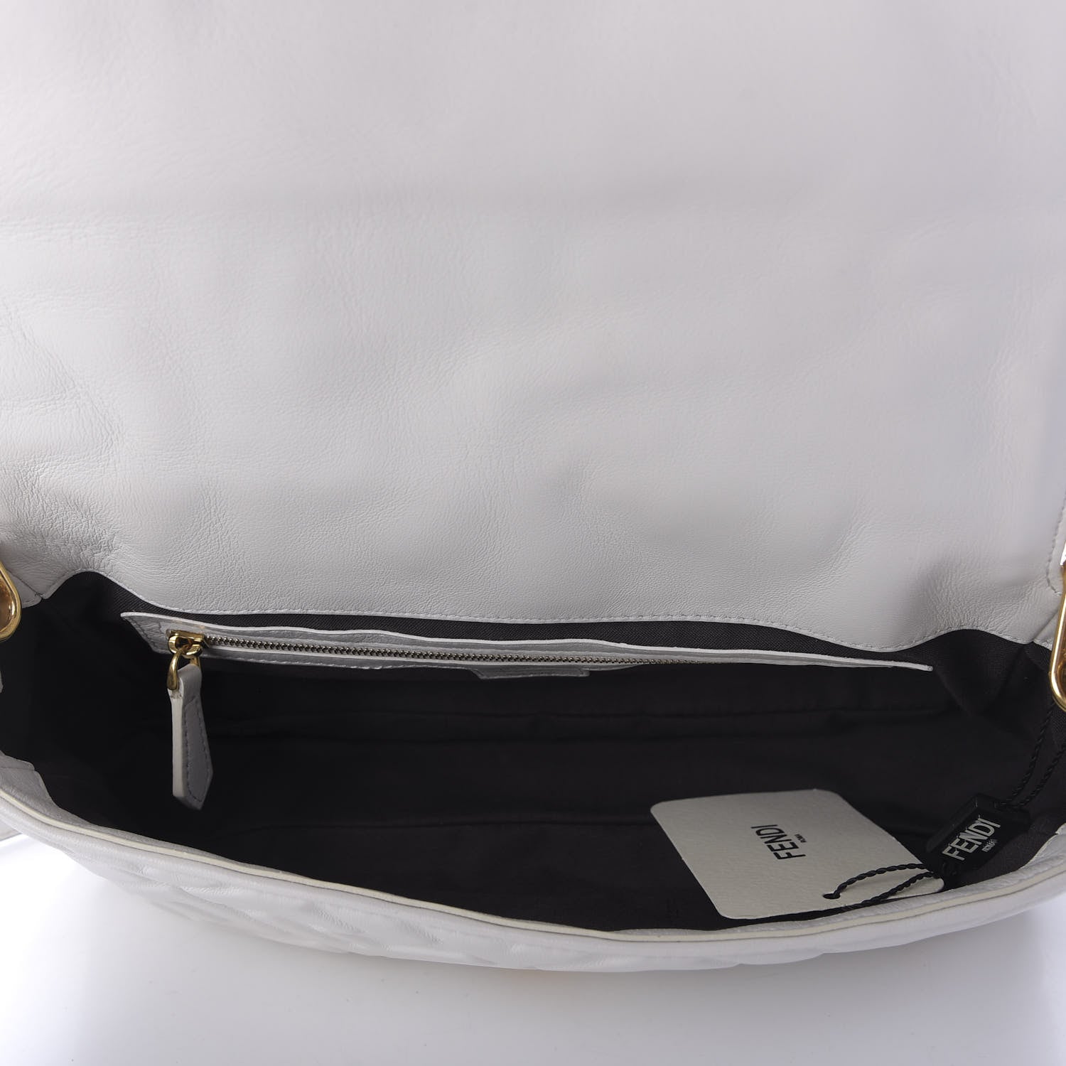 Fendi Nappa FF 1974 Embossed Baguette White 5 of 9