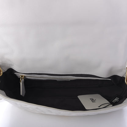 Fendi Nappa FF 1974 Embossed Baguette White 5 of 9