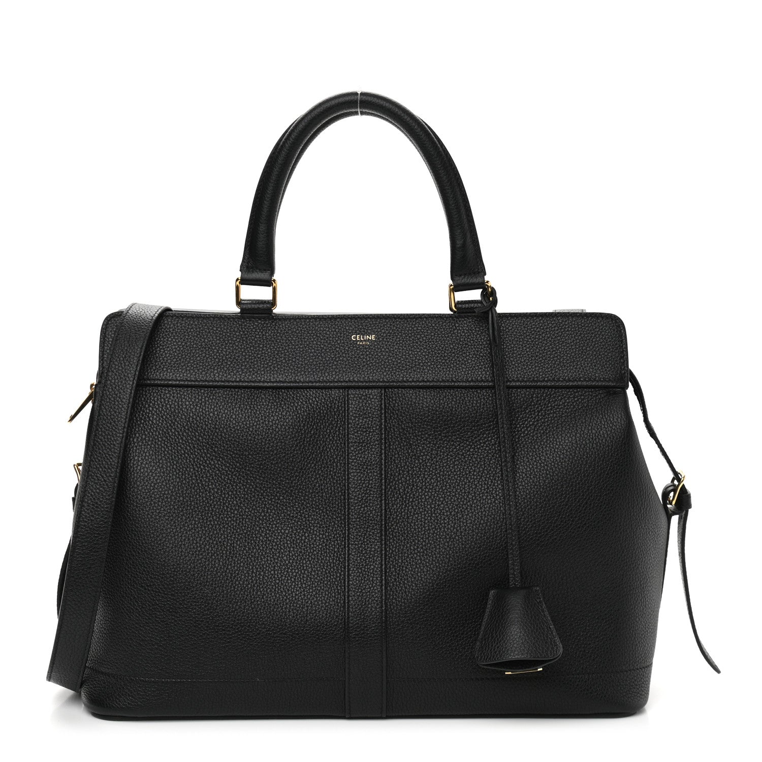 Celine Grained Calfskin Medium Cabas De France Black 1 of 10