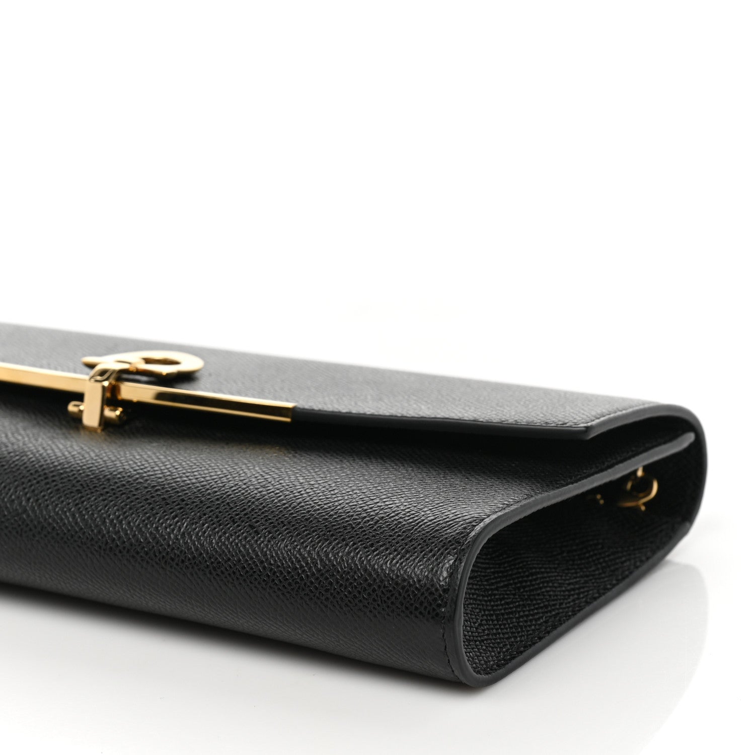 Salvatore Ferragamo Hammered Calfskin Mini Gancini Icona Bag Black 8 of 8