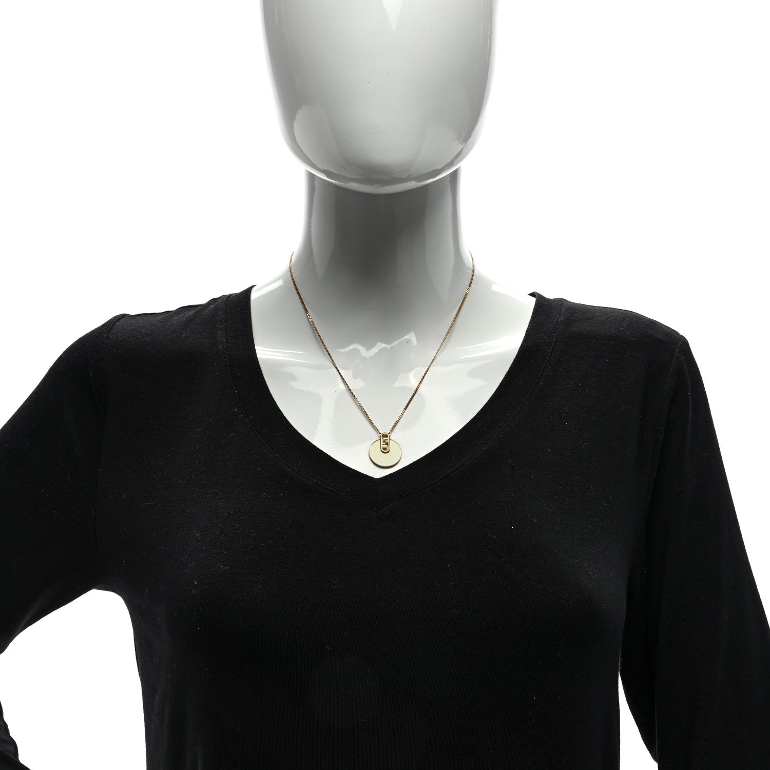 Fendi Metal O'Lock Necklace Gold 2 of 4