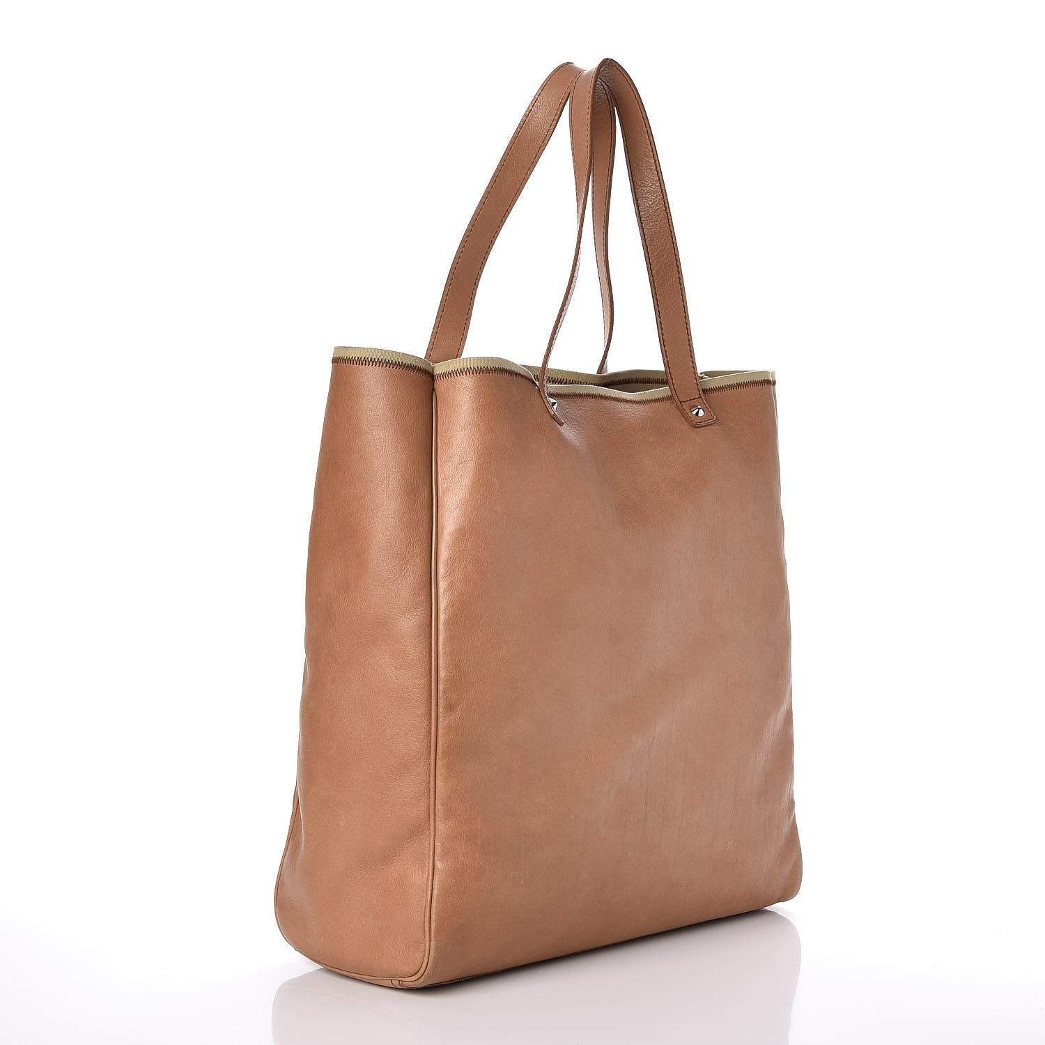 Saint Laurent Calfskin Charms Shopping Tote Beige 4 of 9