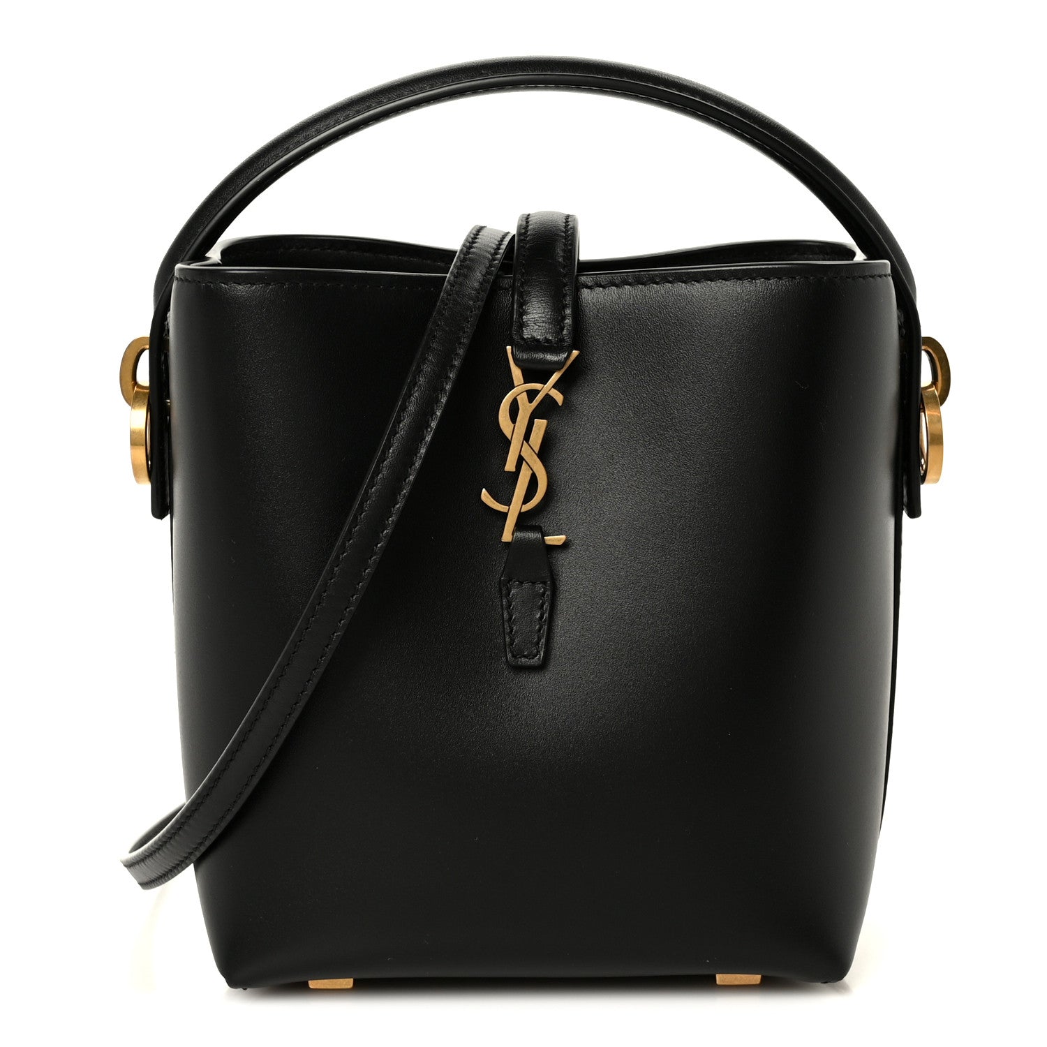 Saint Laurent Shiny Calfskin Le 37 Mini Bucket Bag Black 1 of 10