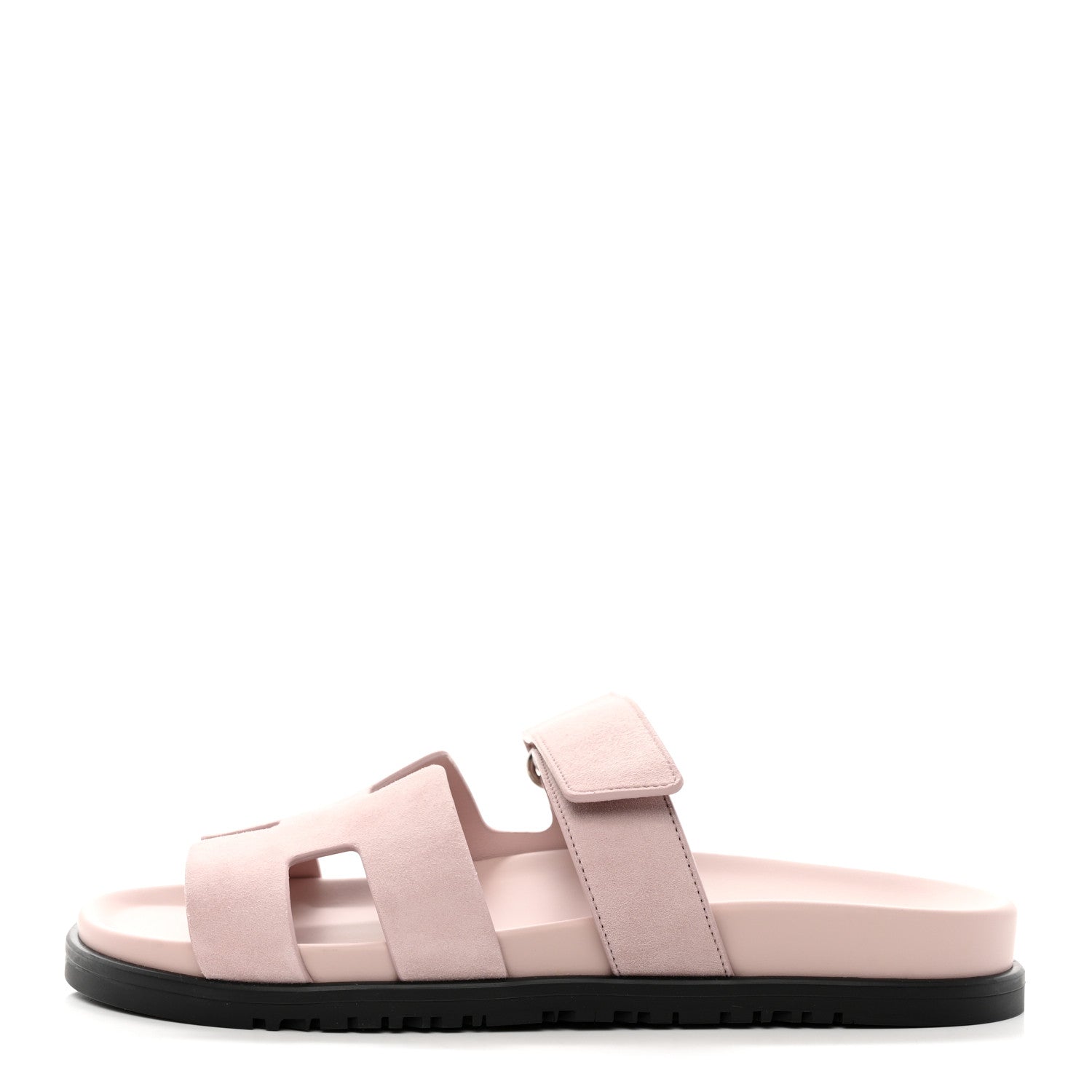 Hermes Suede Goatskin Womens Chypre Sandals 38 Rose Porcelaine 1 of 9