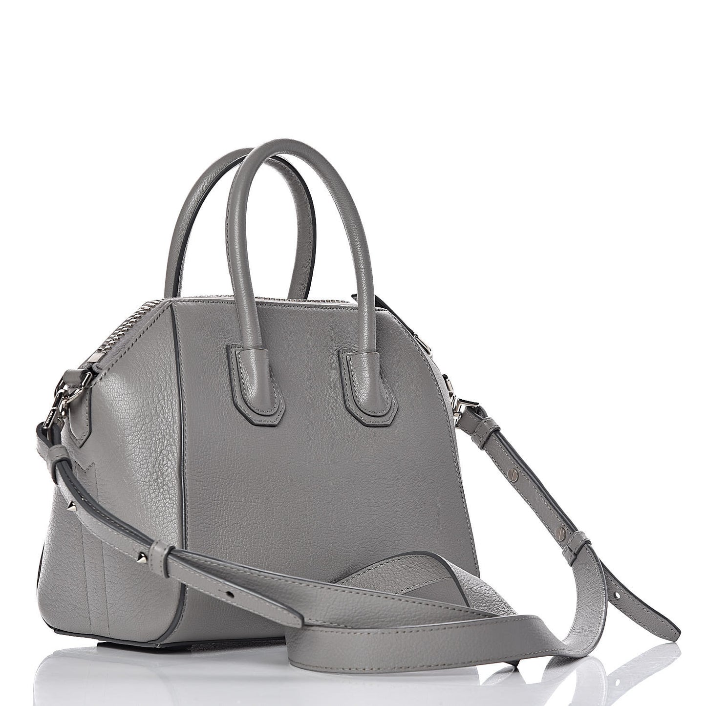Sugar Goatskin Mini Antigona Pearl Grey