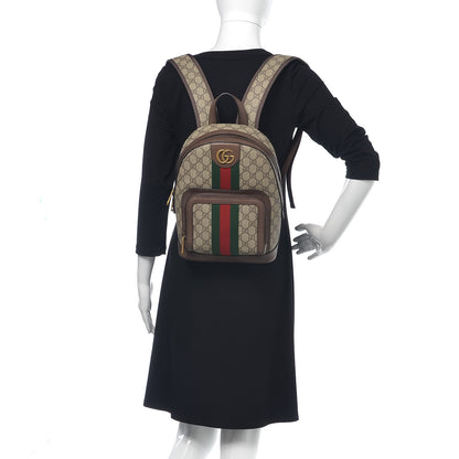 Gucci GG Supreme Monogram Calfskin Web Small Ophidia Day Backpack Beige Ebony New Acero 2 of 10