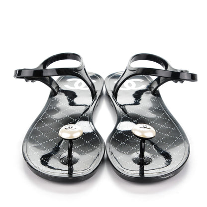 Chanel PVC CC Pearl Thong Sandals 41 2 of 8