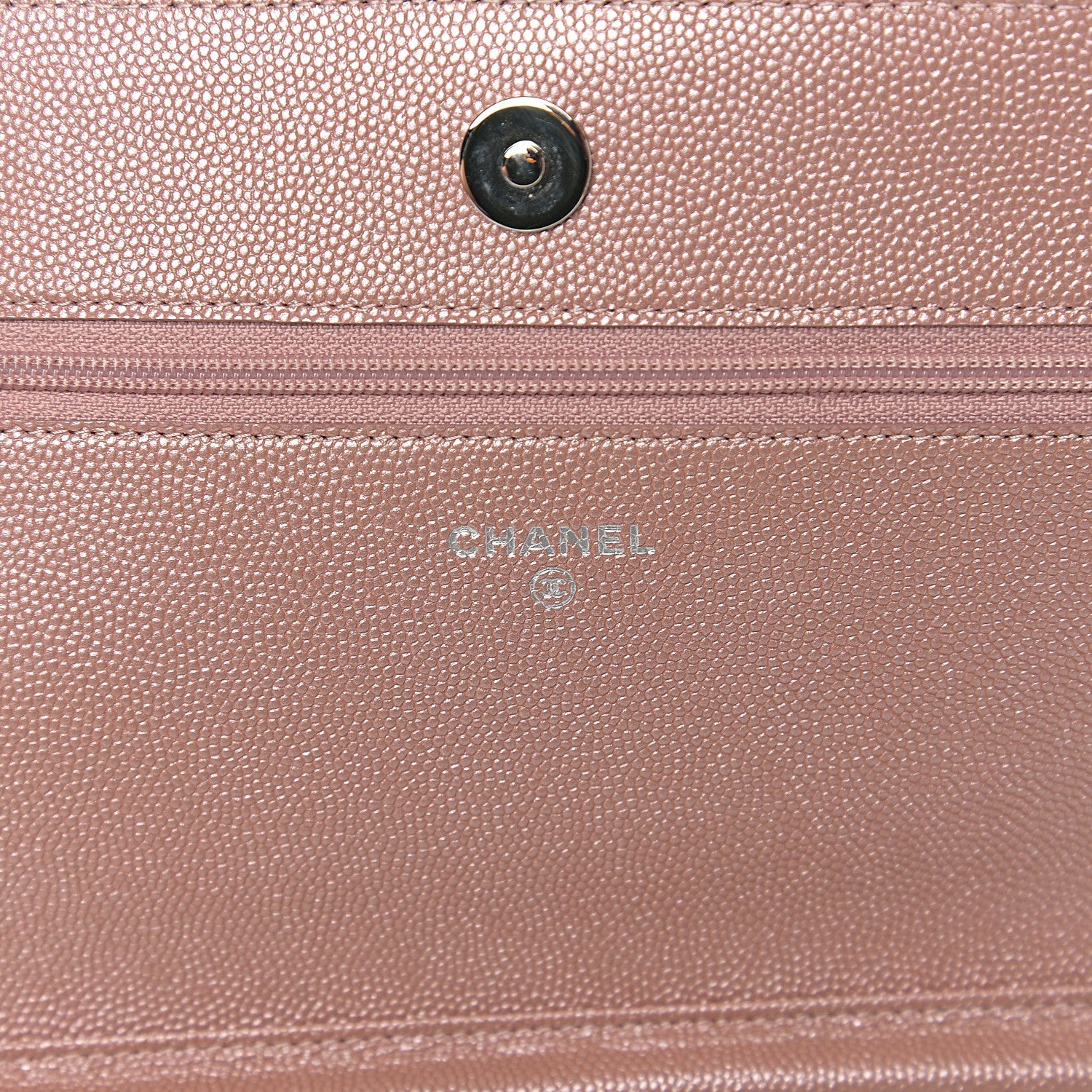 Chanel Metallic Caviar Chevron Quilted Vintage Mademoiselle Wallet On Chain WOC Pink 5 of 11