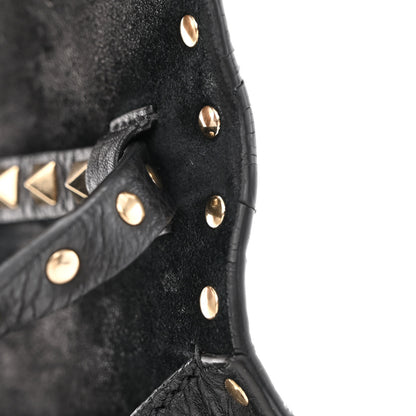 Valentino Garavani Pebbled Calfskin Medium Rockstud Flip Lock Crossbody Bag Black 10 of 13