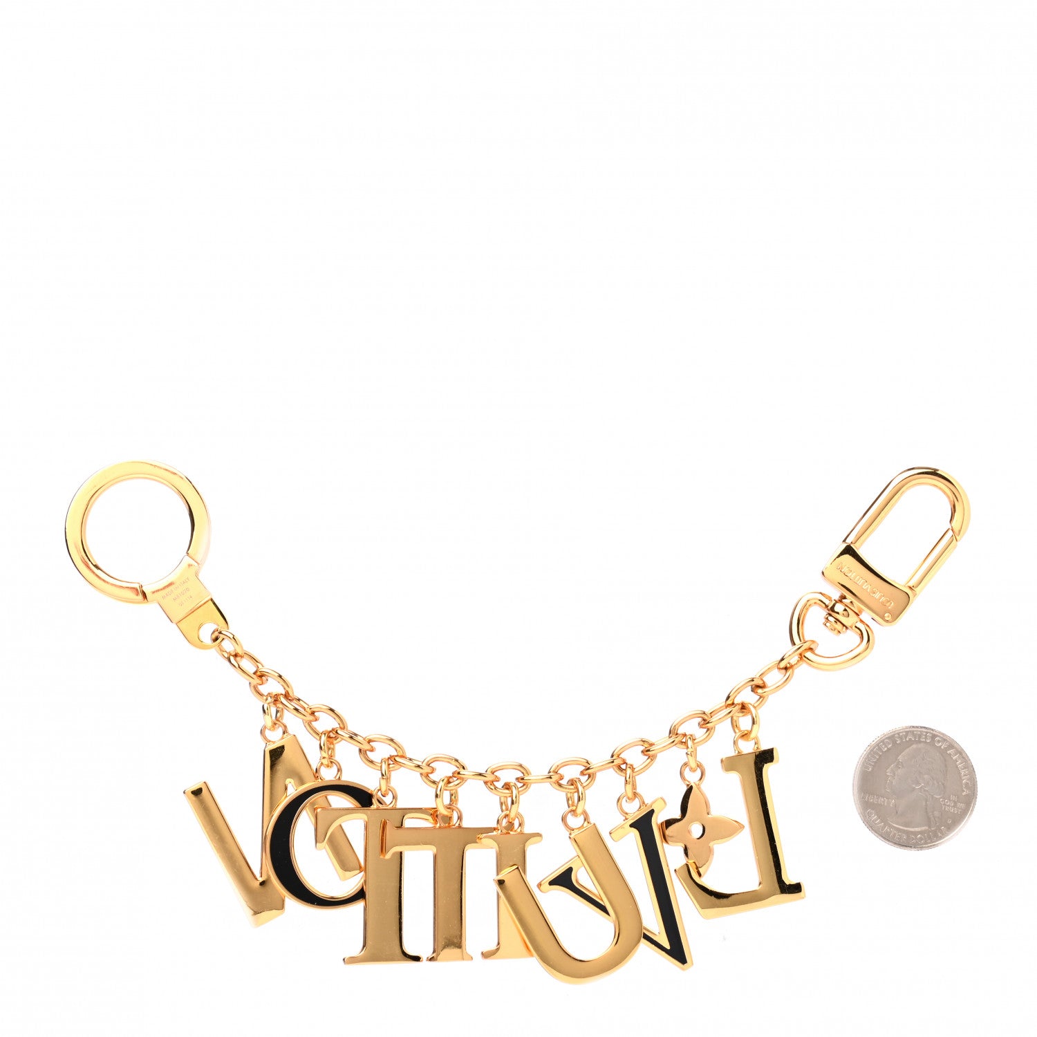 Louis Vuitton LV Tag Bag Charm Gold 2 of 3