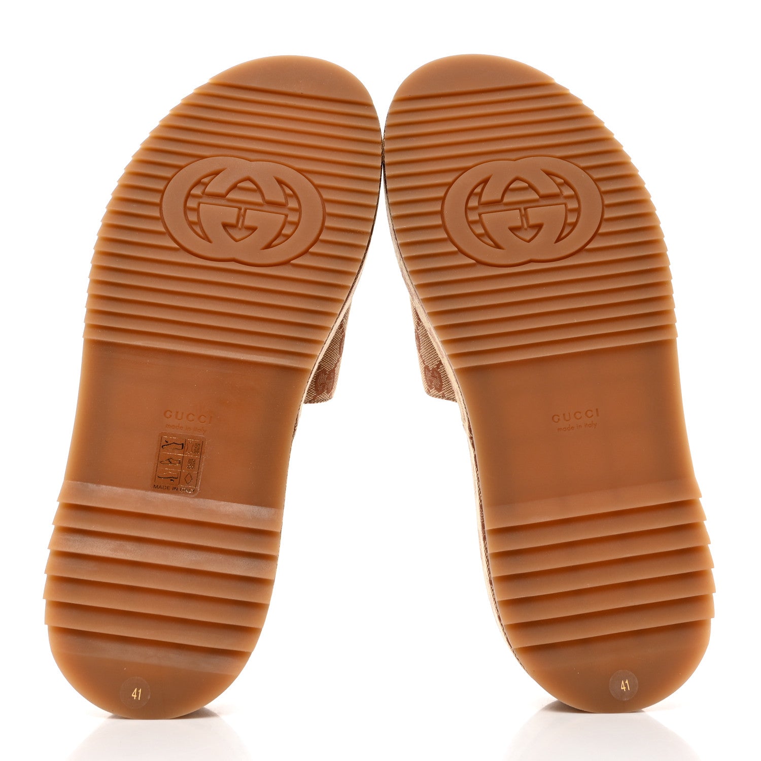 Gucci Canvas GG Monogram Angelina Platform Slide Sandals 41 Beige Ruggine 5 of 8