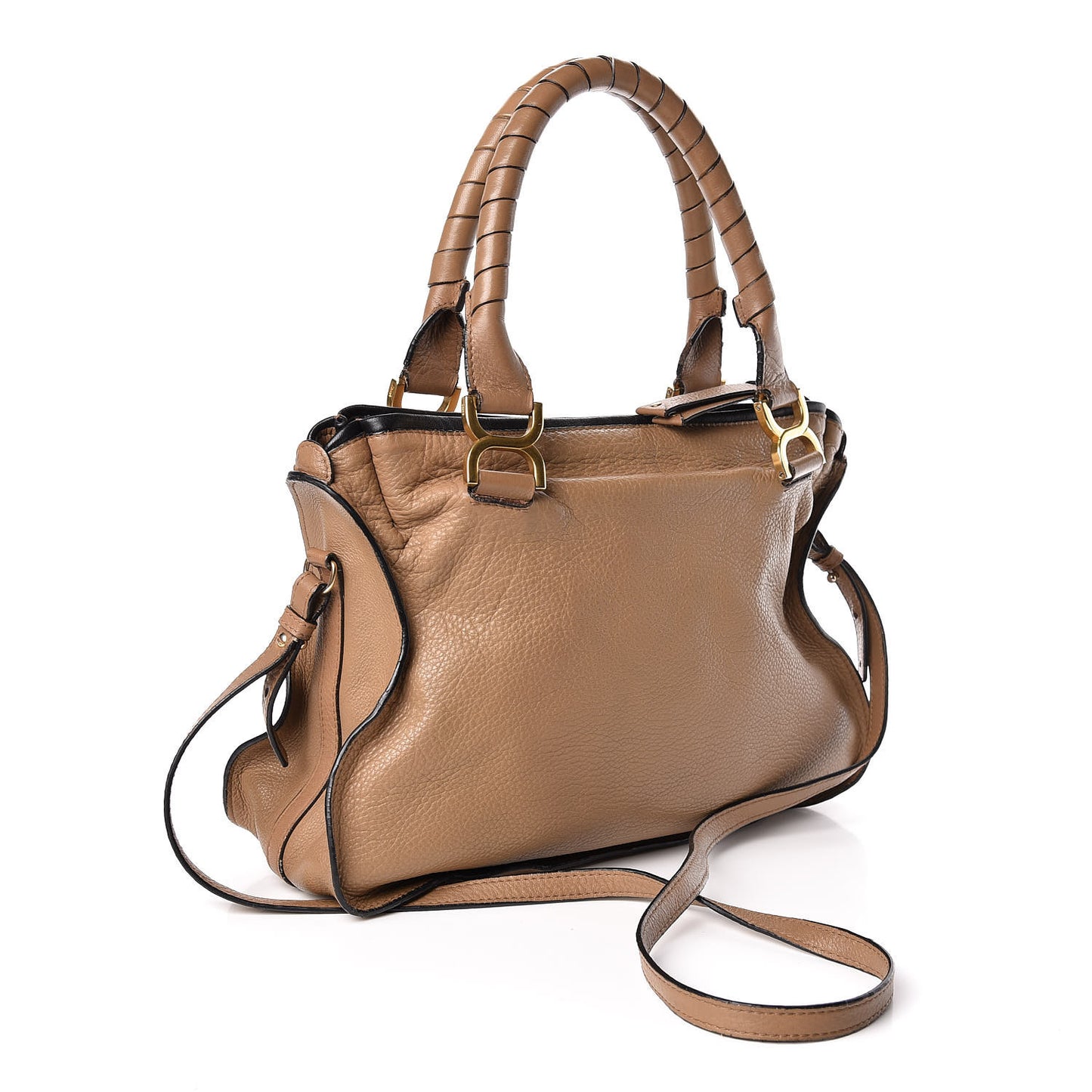 Calfskin Braided Medium Marcie Satchel Nut