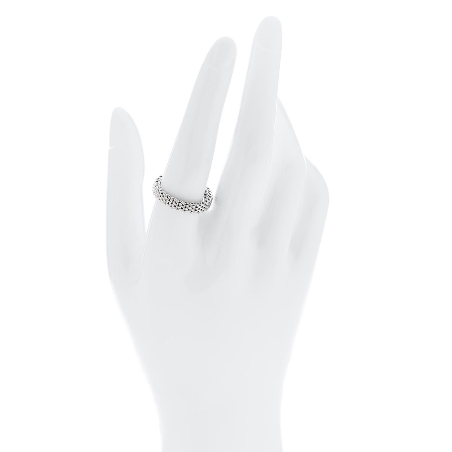 18K White Gold Narrow Mesh Somerset Ring 58 8.5