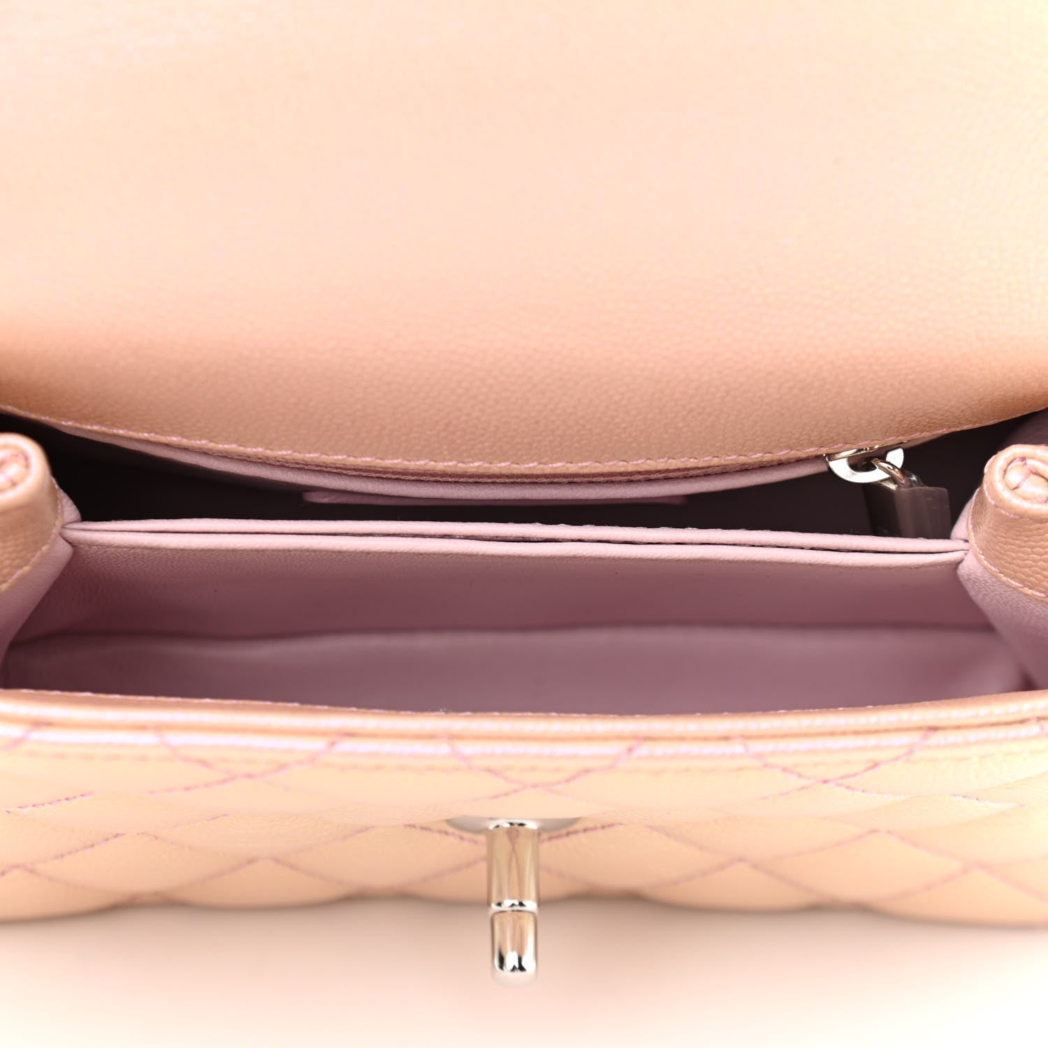 Chanel Iridescent Caviar Quilted Extra Mini Coco Handle Flap Light Pink 5 of 11