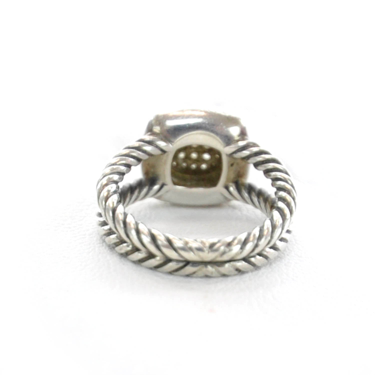 David Yurman Sterling Silver Diamond 7mm Petite Albion Pave Ring 46 3.75 5 of 8
