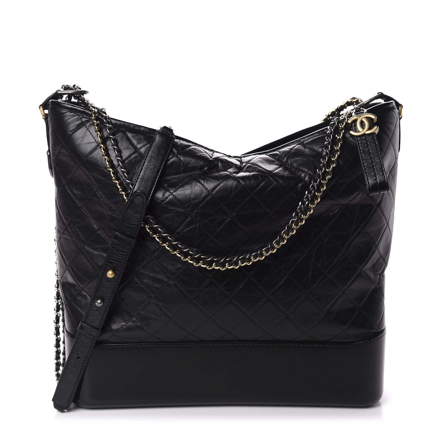 Chanel Aged Calfskin Quilted Maxi Gabrielle Hobo Black 1 of 10