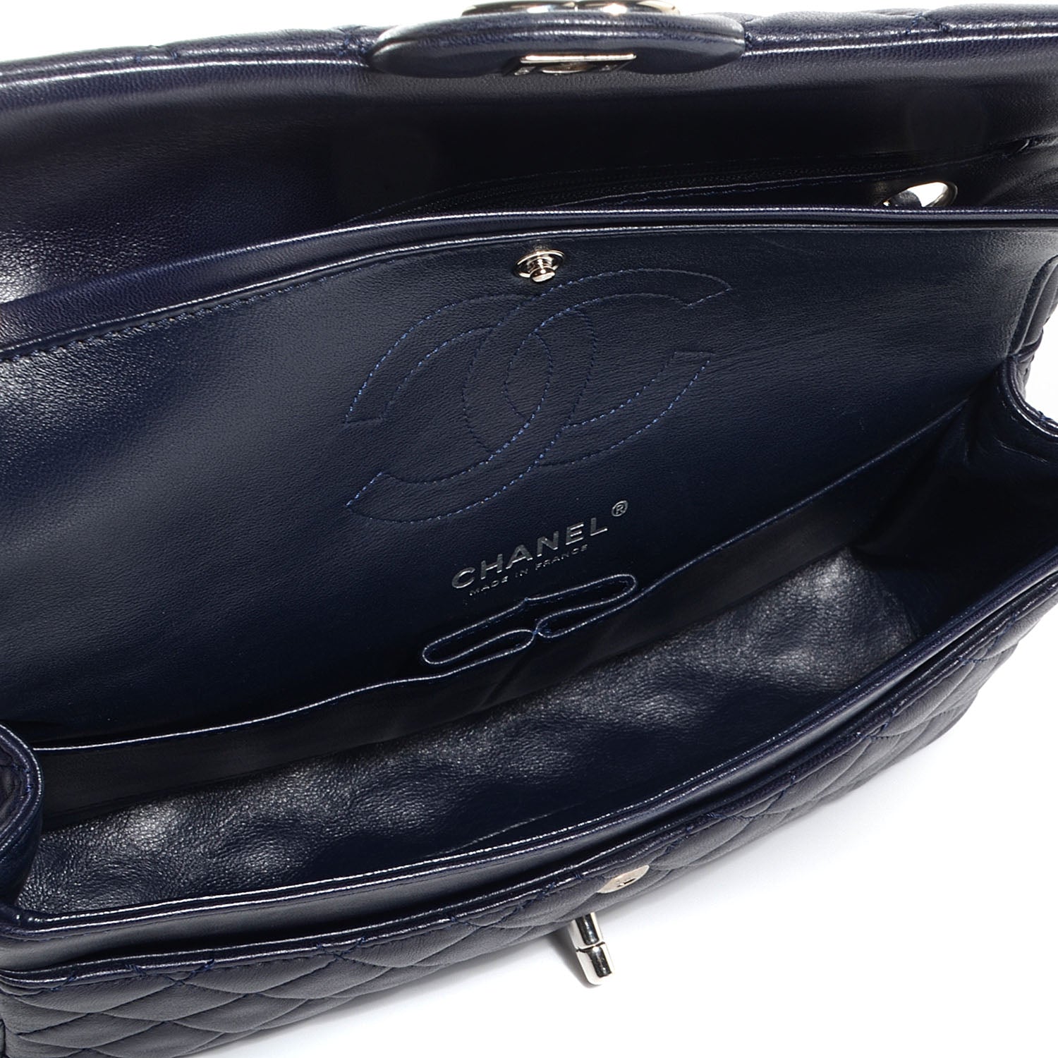 Chanel Lambskin Medium Double Flap Navy 5 of 8