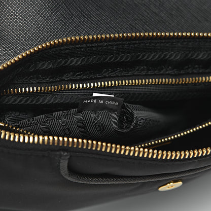 Prada Tessuto Nylon Saffiano Crossbody Bag Black 7 of 10