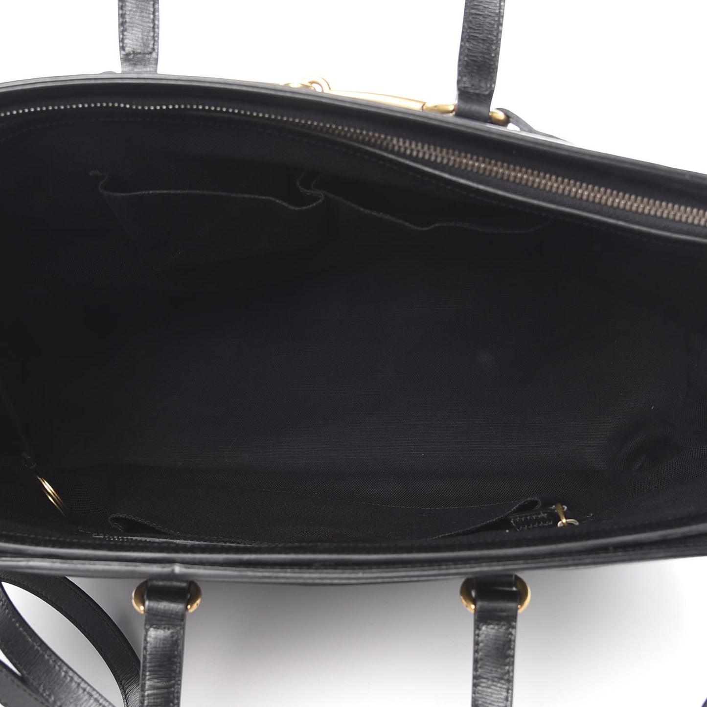 Textured Calfskin Large Bright Bit Tote Black