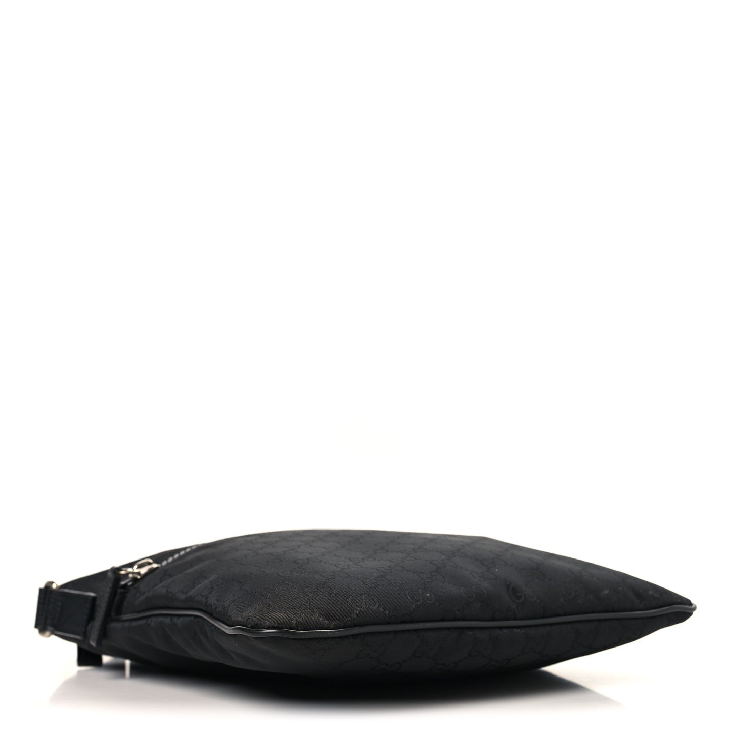 Nylon Monogram Small Flat Messenger Bag Black