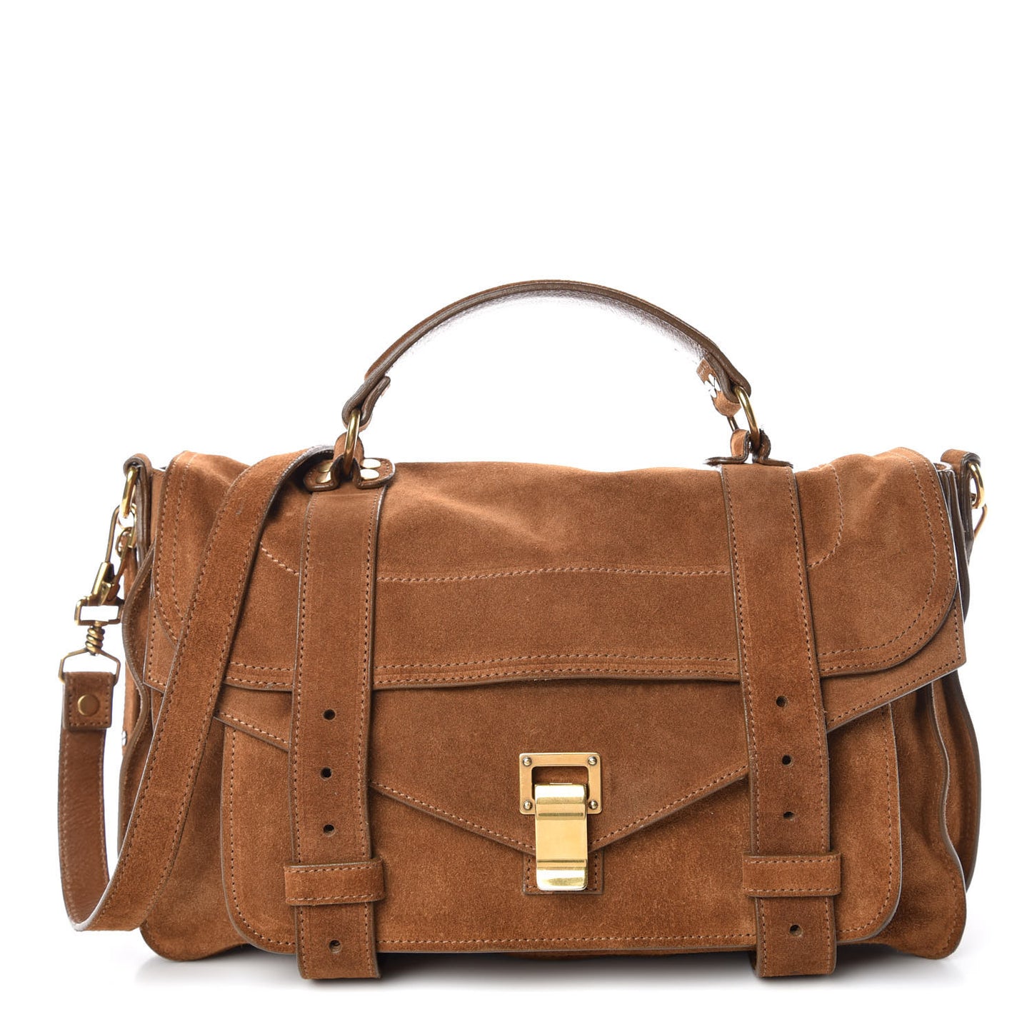 Suede Medium PS1 Satchel Tobacco