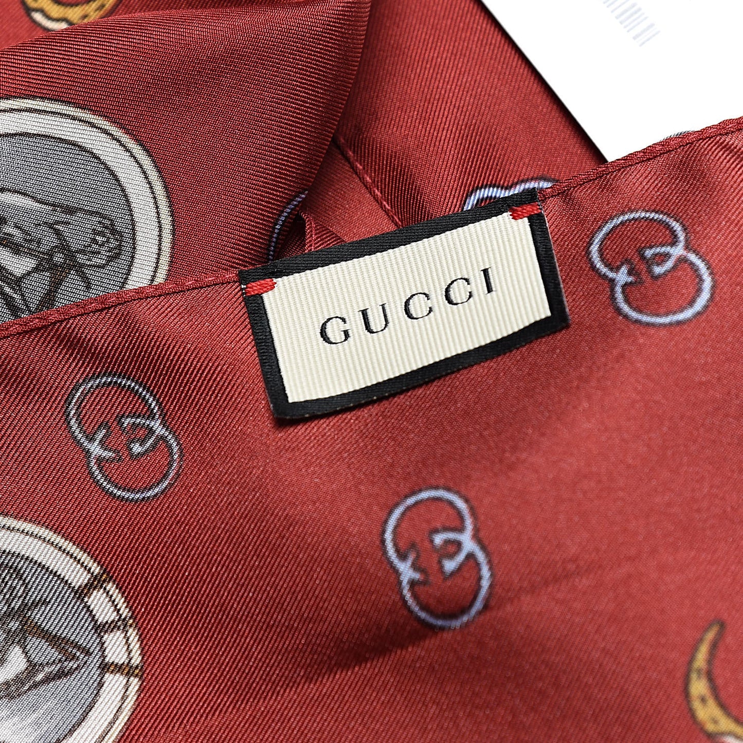 Silk Twill GG Horseshoe Red