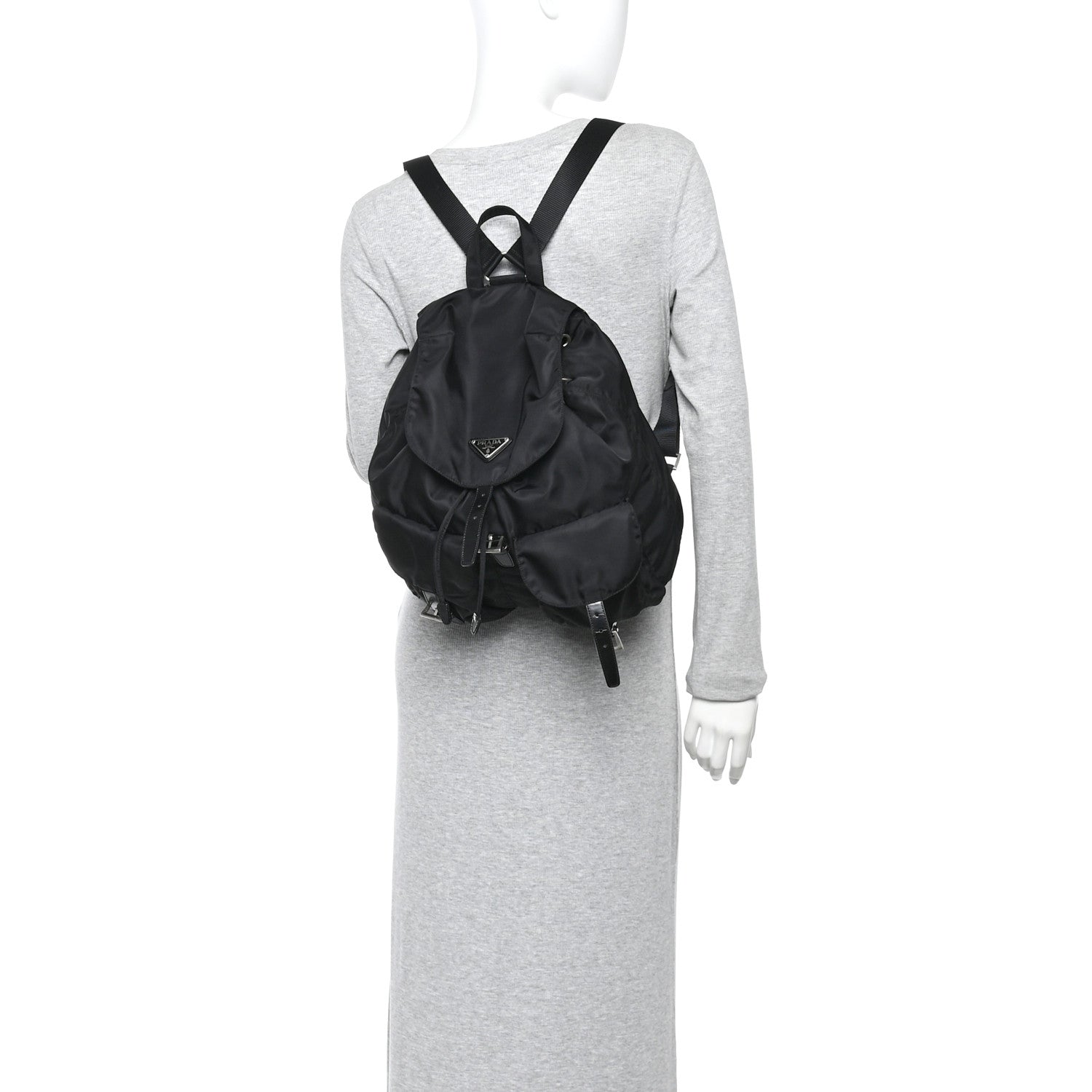 Prada Nylon Vela Medium Backpack Black 2 of 14