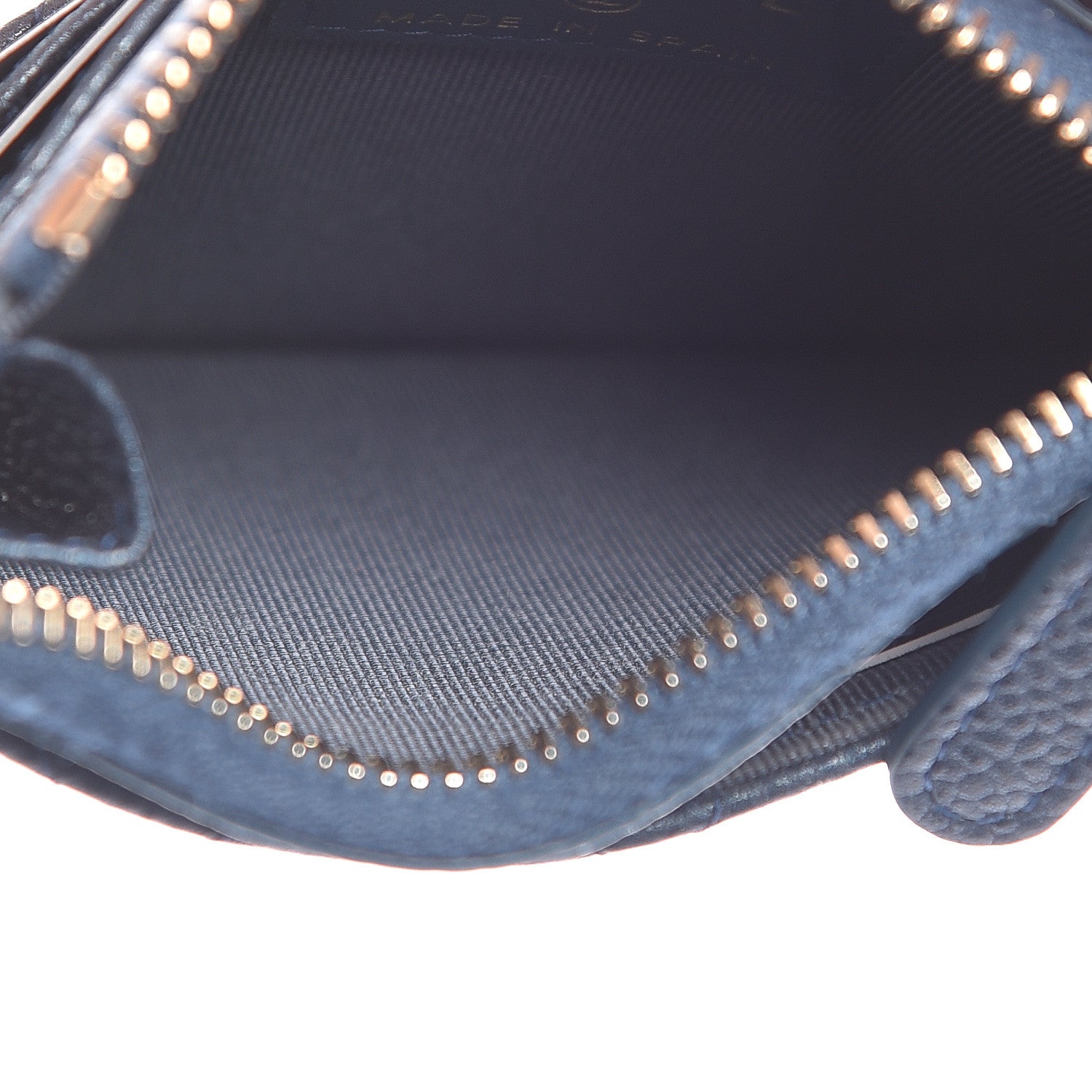 Chanel Metallic Caviar Quilted CC Zip Card Holder Dark Blue 5 of 9