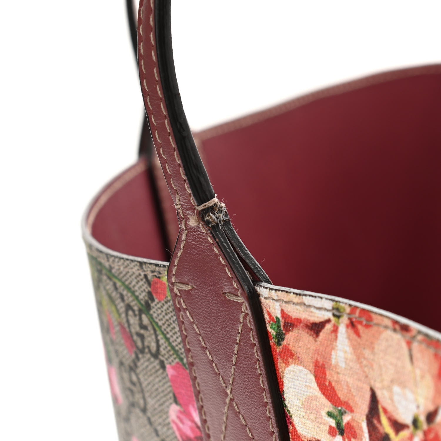 Gucci GG Supreme Monogram Blooms Medium Reversible Tote Beige Multicolor Dry Rose 12 of 24