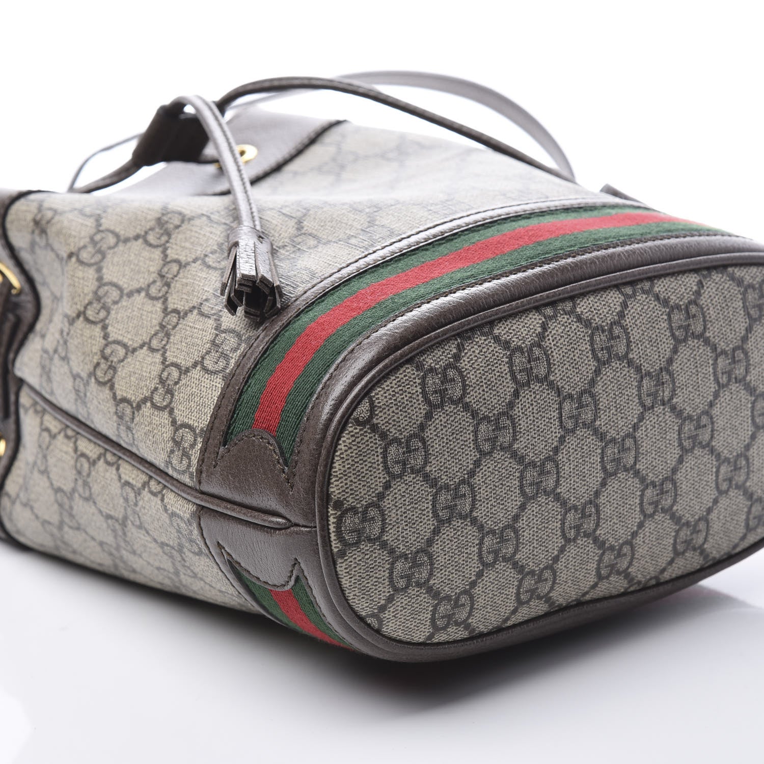 Gucci GG Supreme Monogram Web Small Ophidia Bucket Bag Brown 8 of 10