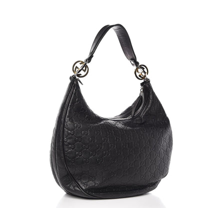 Gucci Guccissima Medium GG Twins Hobo Black 3 of 12