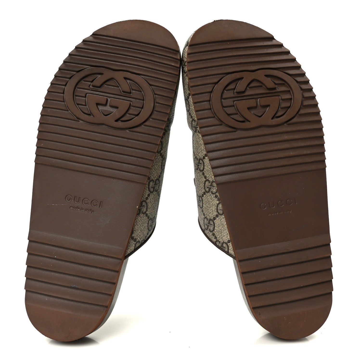 Gucci GG Supreme Monogram Miro Soft Calfskin Womens Horsebit Slippers 38 Beige Ebony New Acero 6 of 10