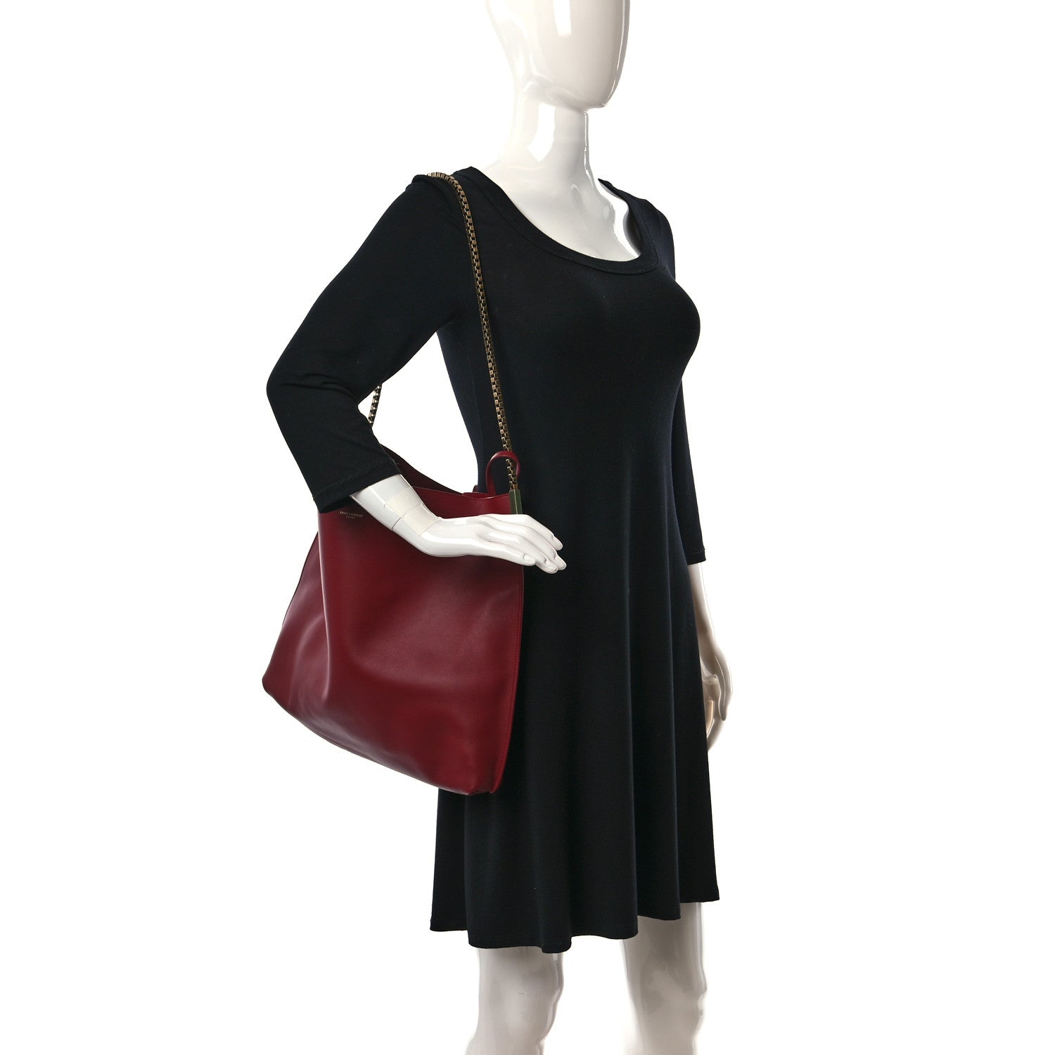 Saint Laurent Calfskin Medium Suzanne Hobo Opyum Red 2 of 10