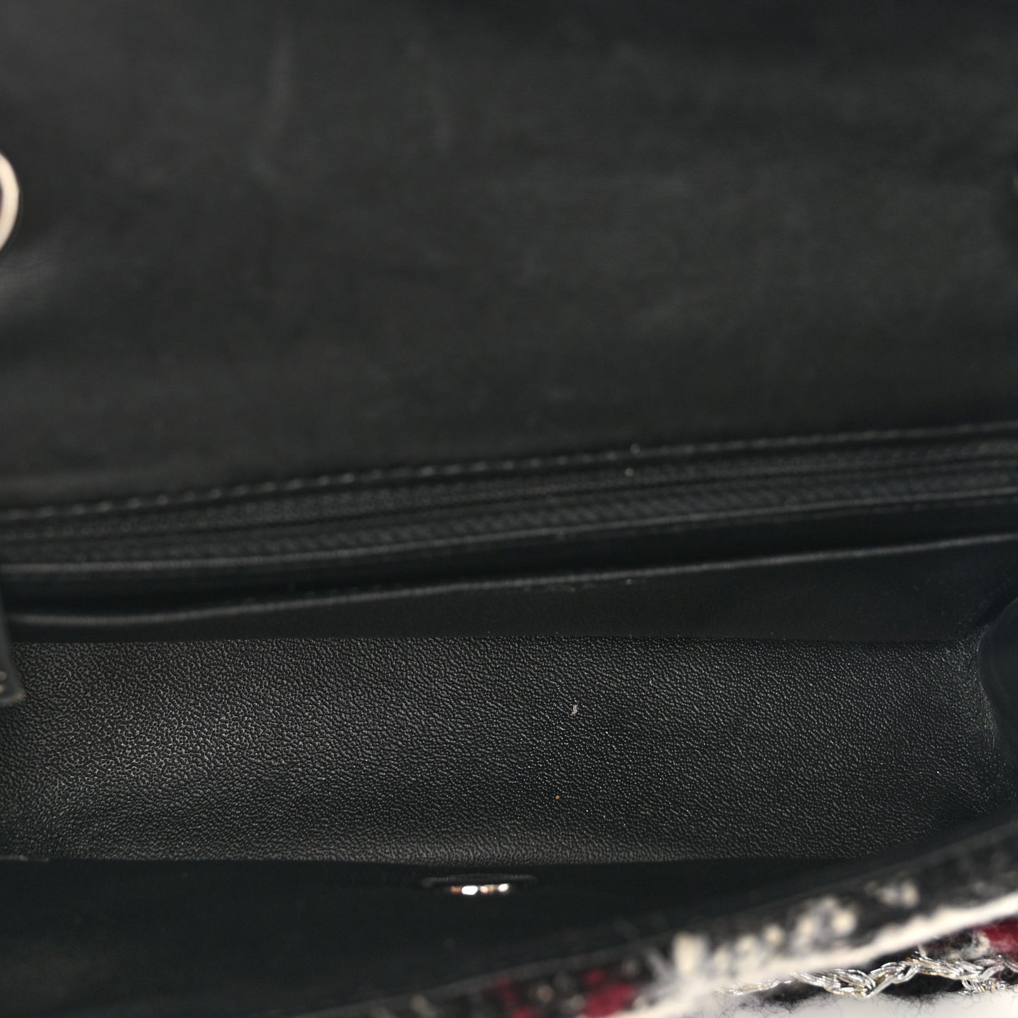 Tweed Quilted Mini Rectangular Flap Black White Multicolor