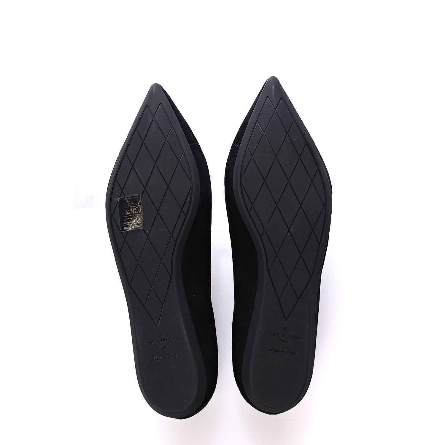 Louis Vuitton Suede Lock It Ballerina Flats 40 Black 6 of 10