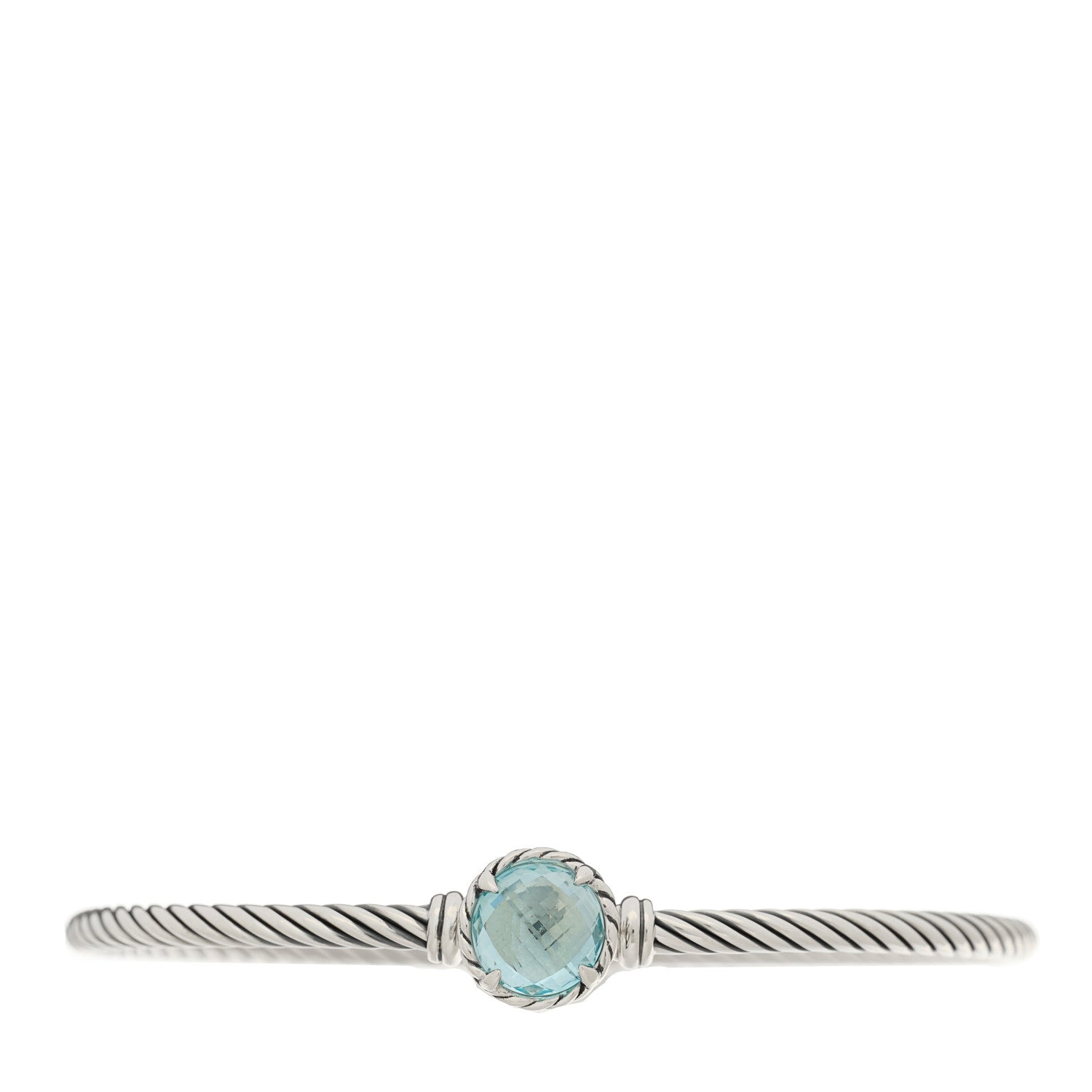David Yurman Sterling Silver Blue Topaz 3mm Chatelaine Bracelet 1 of 3