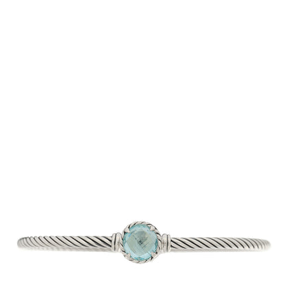 David Yurman Sterling Silver Blue Topaz 3mm Chatelaine Bracelet 1 of 3
